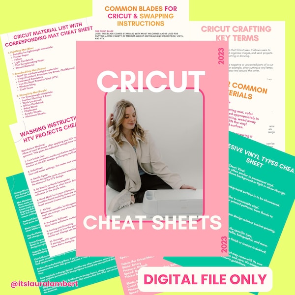 The Ultimate Guide to Cricut | Printable Cheat sheets for Cricut Maker, Cricut Explore, Cricut Joy | Instant Download