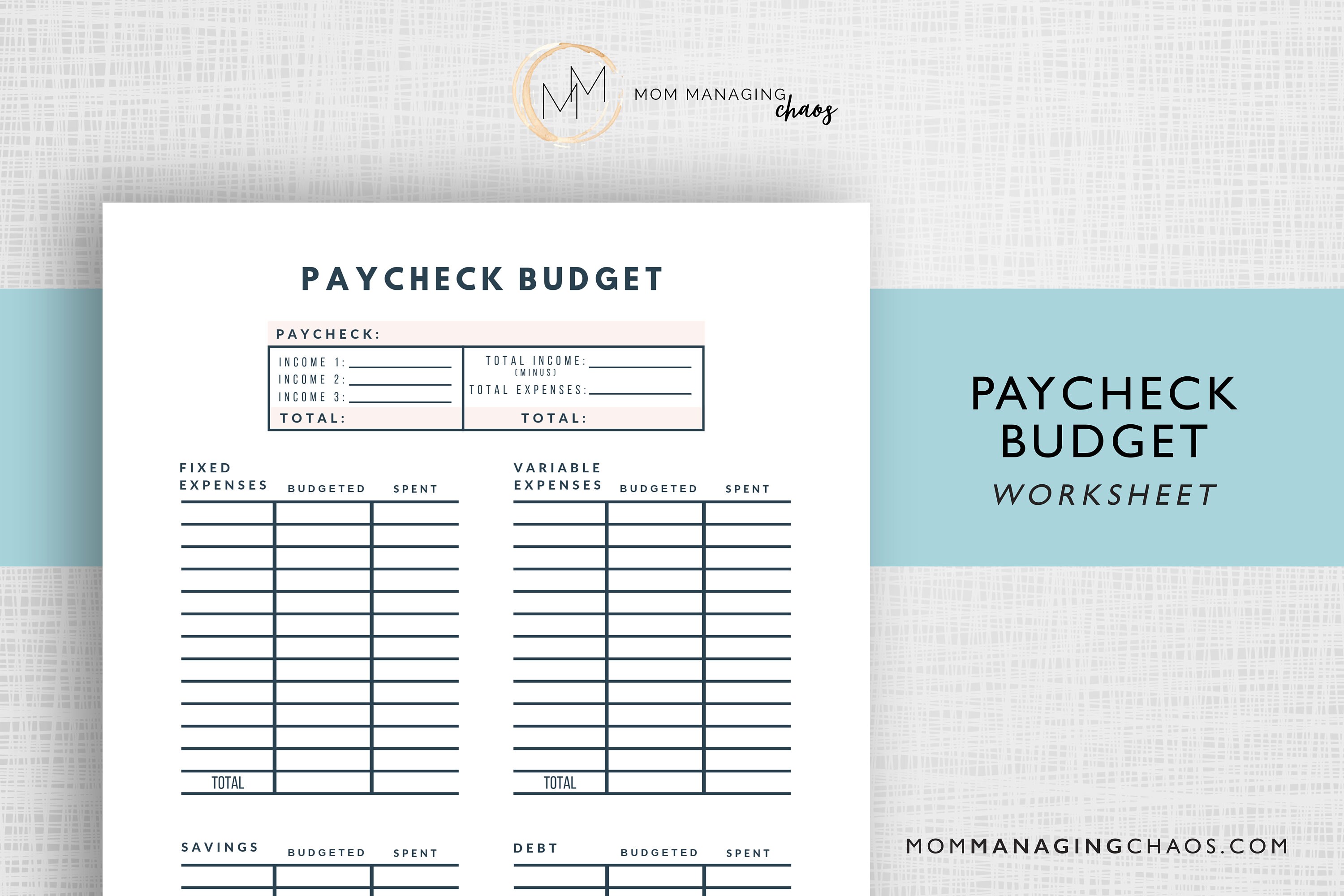 Budgeting Essentials Weekly & Monthly Budgets Debt and Etsy