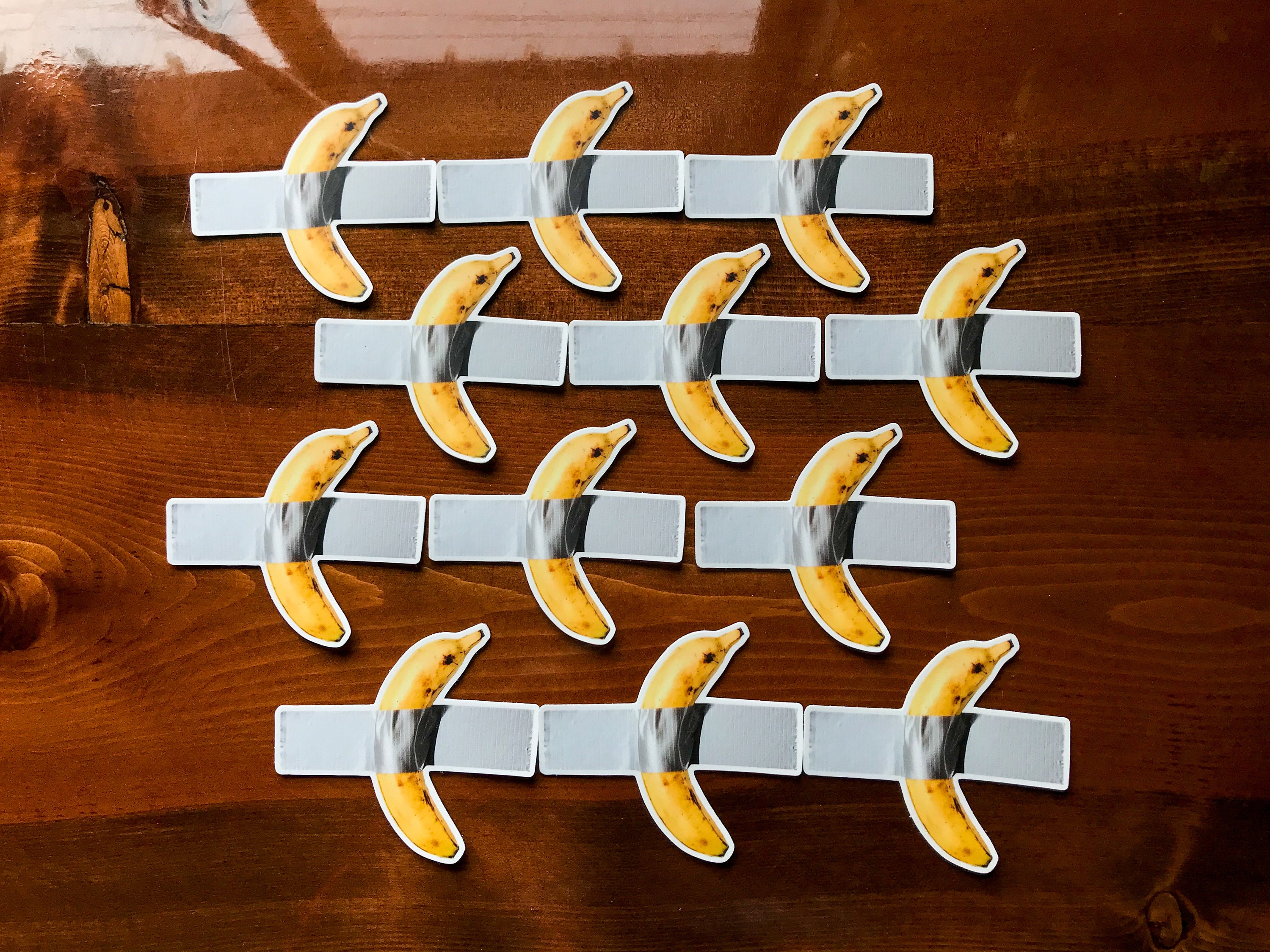 Banana Taped to the Wall Modern Art Sticker Banana Etsy