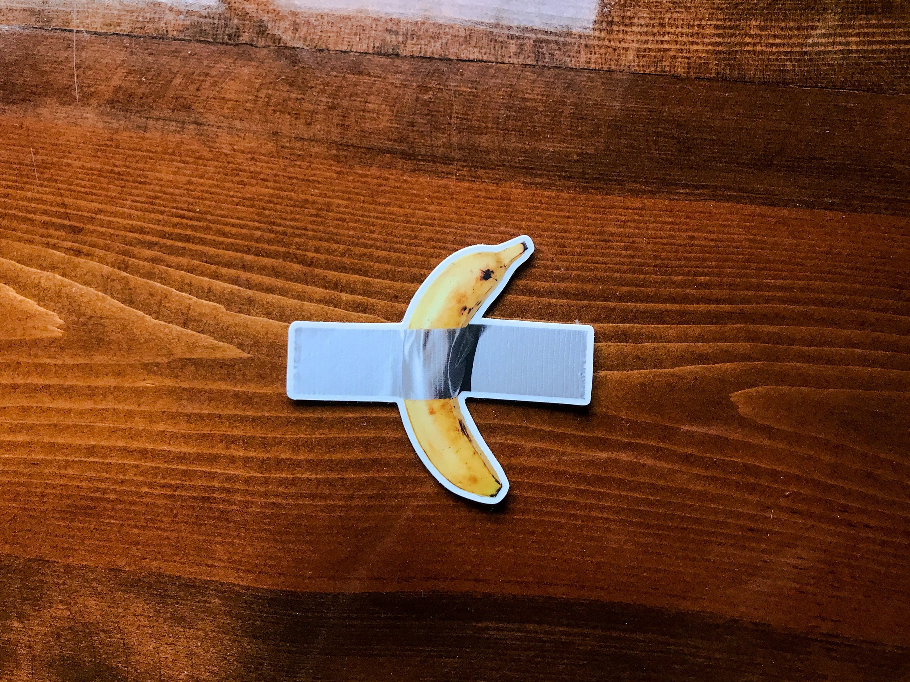 Banana Taped to the Wall Modern Art Sticker Banana Etsy