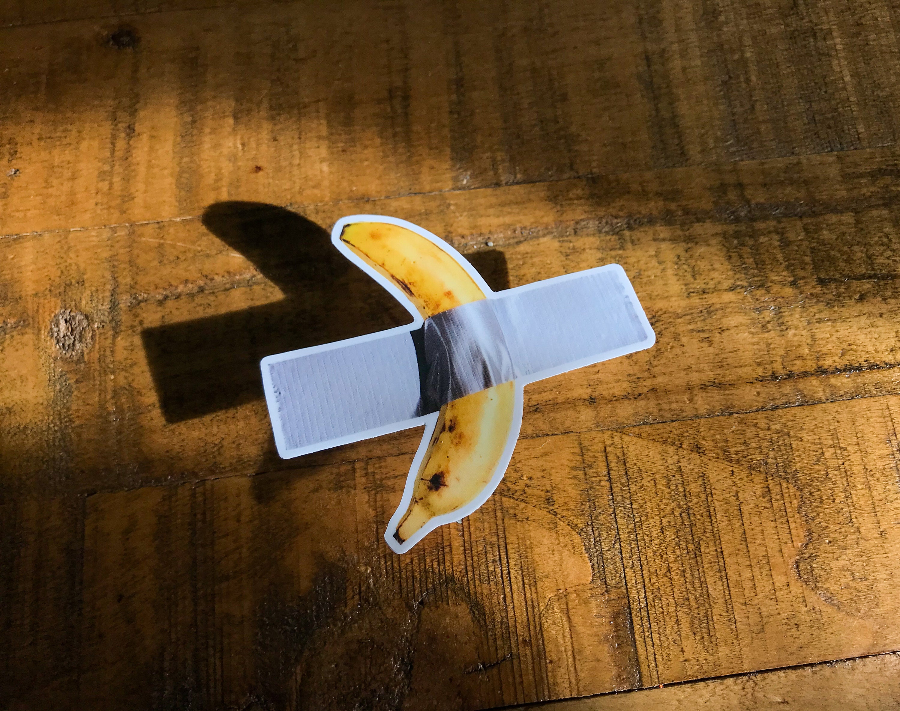 Banana Taped to the Wall Modern Art Sticker Banana Etsy