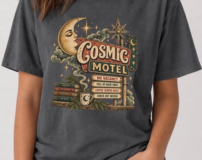 Cosmic Motel Shirt | Vintage Celestial Graphic Tee | Comfort Colors Moon Shirt