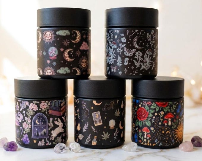 Witchy Stash Jar | Smell-Proof Airtight Herb Container | Cottagecore Witchy Gift