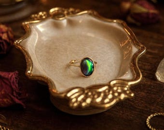 Mood Ring 18k Gold Plated | Color Changing Ring | Adjustable Open Band | Boho Jewelry