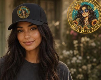 Retro Stoner Trucker Hat, Cosmic Witchy Mesh Cap, Be A Mary Jane Snapback, The High Priestess