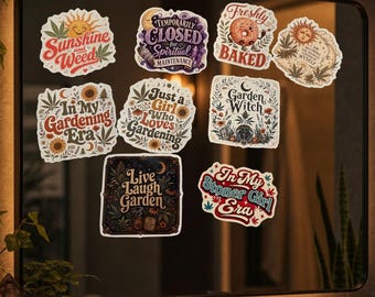 Waterproof Stoner Vinyl Sticker Bundles | Garden Witch Art (3-Inch Die Cut)