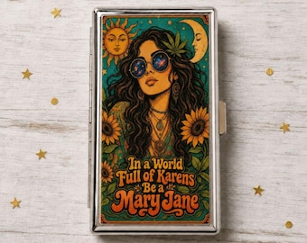 Stoner Cigarette Case, Celestial Stash Box, Pre Roll Metal Case, 420 Accessories