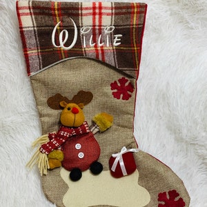 Personalized Christmas Stocking; 3D Christmas Stocking; Santa Stocking; Snowman Stocking; Reindeer Stocking; Gnome Stocking