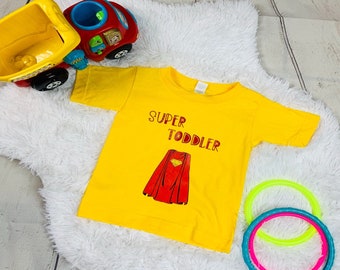 Super Toddler Boy Tshirt|Little Boy Tshirt|Boy Tshirt|Boy Yellow Tshirt|Super Toddler Tshirt|Birthday