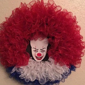 Clown Face Scary Clown Face Halloween Balloon Clown Wreath Pennywise ...