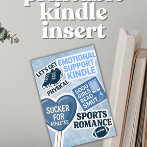 Kindle Insert | Kindle Printable | Kindle Clear Case | Blue Kindle Insert | Sport Romance / Hockey Romance