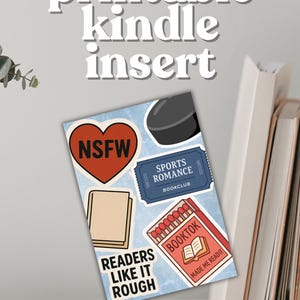 Kindle Insert | Kindle Printable | Kindle Clear Case | Blue Kindle Insert | Sport Romance | Hockey Romance