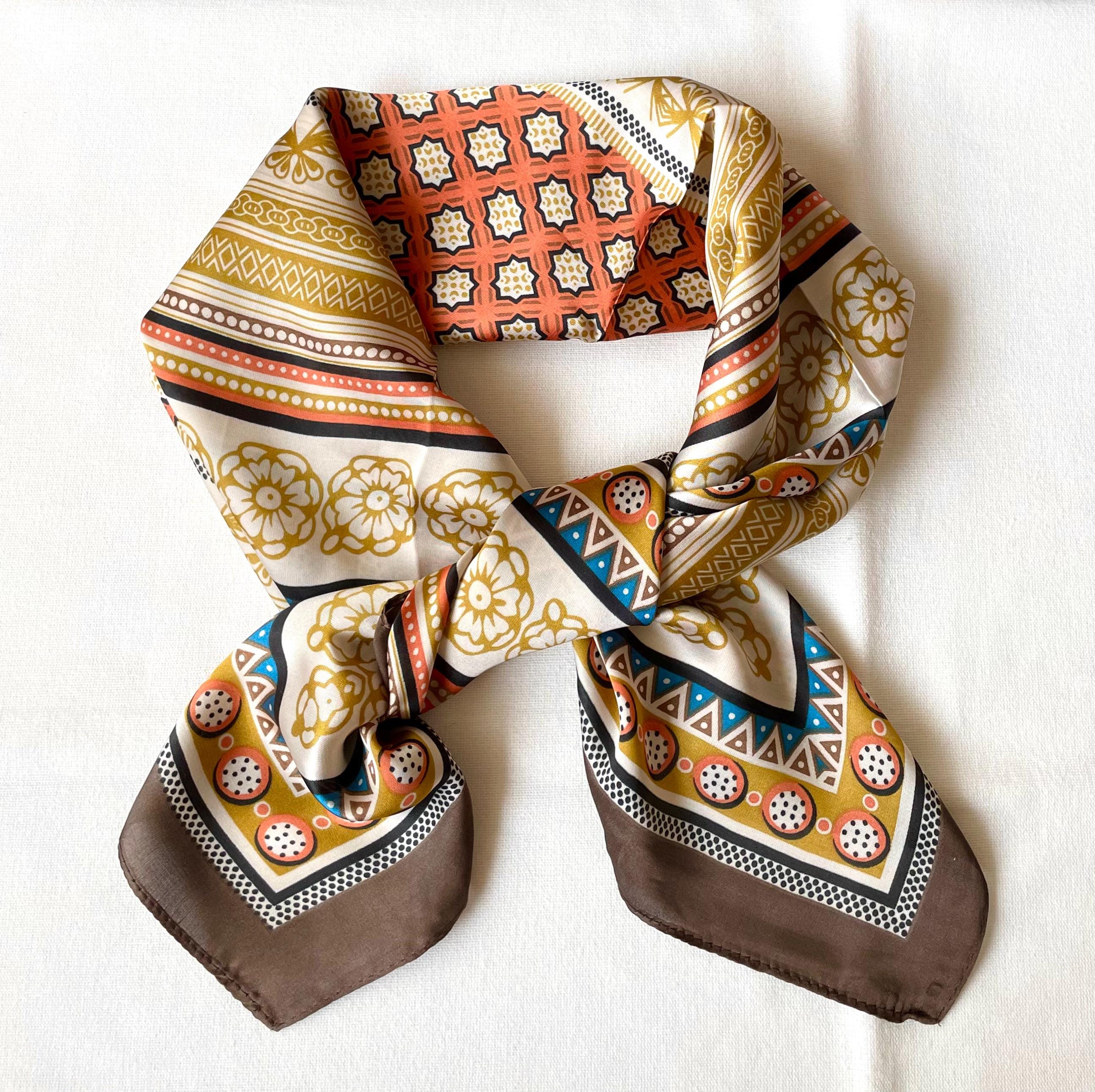 スカーフ Printed Silk Scarf BANDANA PRINTED SILK SCARF – Shinzone