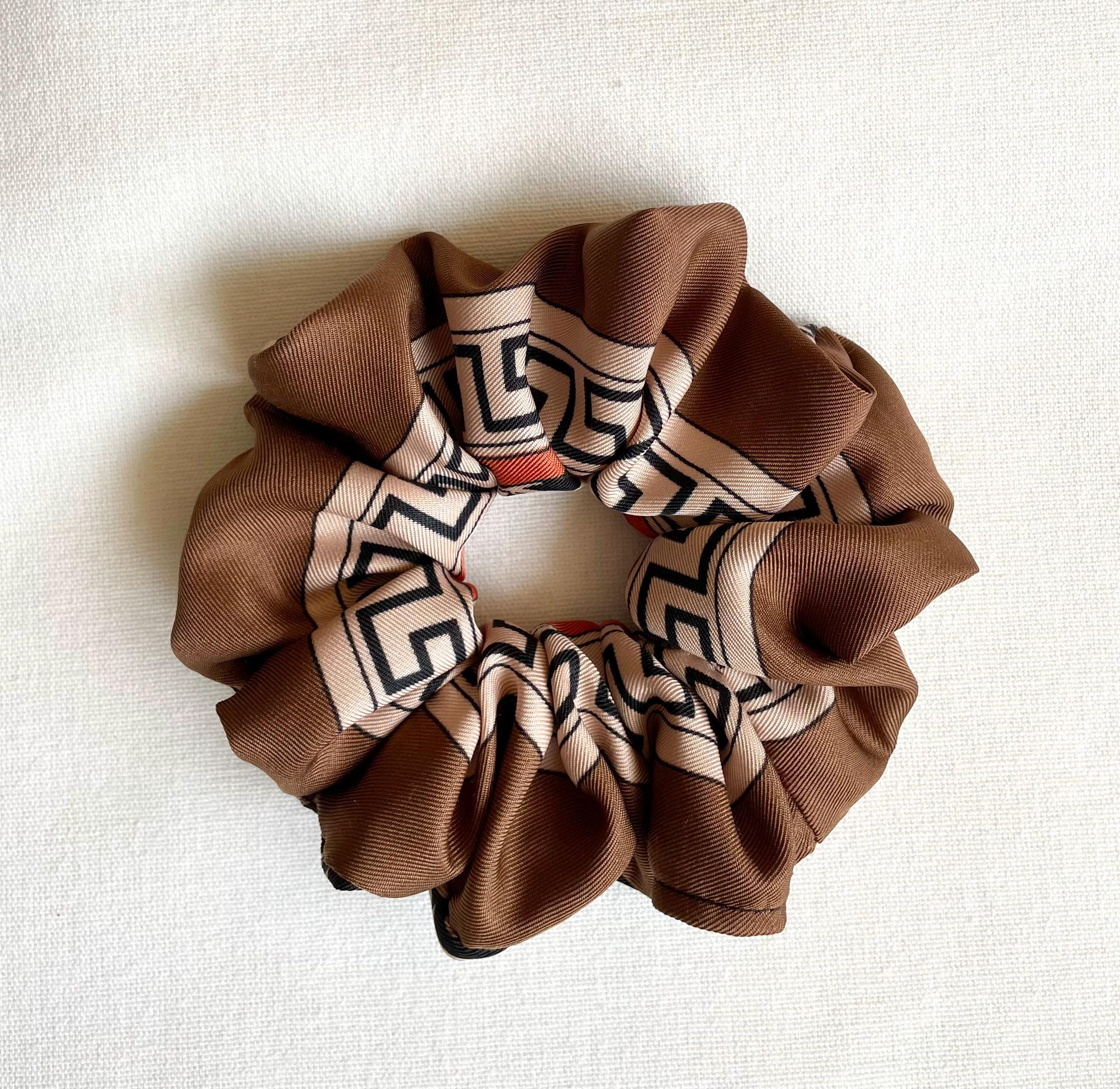 Brown Geometric Hair Scrunchie Brown Belt BJJ Ranked Hair Tie Scrunchie – KAMI BJJ main image 4