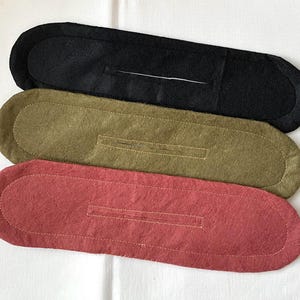 Machine à chignon en feutre de polyester, support pour cheveux de couleur unie marron noir.