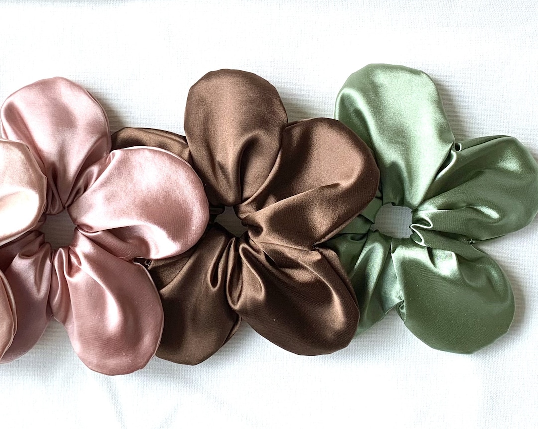 Oversize Satin Scrunchies Flower Lace Scrunchies, Christmas Gift ...