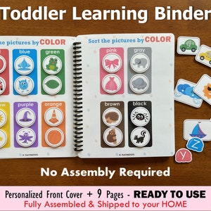 Toddler Learning Binder VOL1, Fully Assembled, Toddler Busy Book, Quiet Book, Homeschool Binder, Preschool Activity Book, PreK Worksheets