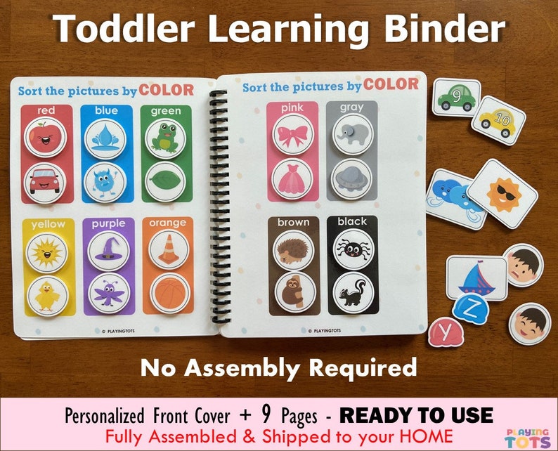 Toddler Learning Binder VOL1, Fully Assembled, Toddler Busy Book, Quiet Book, Homeschool Binder, Preschool Activity Book, PreK Worksheets image 1