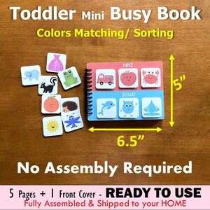 Colors Busy Book, Mini Book, Fully Assembled, Learn the Colors, Color Sorting, Preschool Activity, PreK, Toddler Homeschool, Montessori