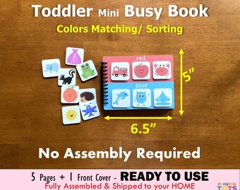 Colors Busy Book, Mini Book, Fully Assembled, Learn the Colors, Color Sorting, Preschool Activity, PreK, Toddler Homeschool, Montessori