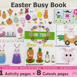Fun Easter Busy Book Printable for Toddlers, Quiet Book, Busy Books Activity Pages, Learning binder, Spring Busy Book, Homeschool Resource