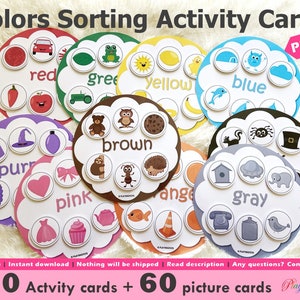 Colors Matching Activity Printable, Learn the Colors, Color Sorting, Preschool Activity, PreK, Homeschool Resource, Montessori, Busy Bags image 1