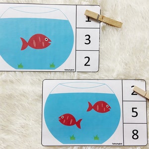 Fish Counting Activity Printable, Count and Clip Activity, Toddler Busy ...