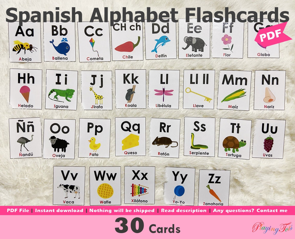 spanish-alphabet-flash-cards-printable-alphabet-picture-etsy-ireland