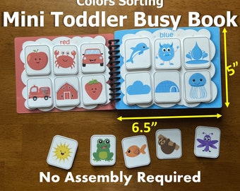 Colors Busy Book, Mini Book VOL4, Fully Assembled, Learn the Colors, Color Sorting, Preschool Activity, PreK, Toddler Homeschool, Montessori