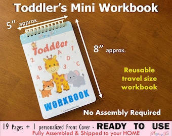 Toddler Workbook, Fully Assembled, Toddler Worksheets, Vacation Travel Activity Book, Toddler Busy Book, Homeschool, Preschool Work Binder