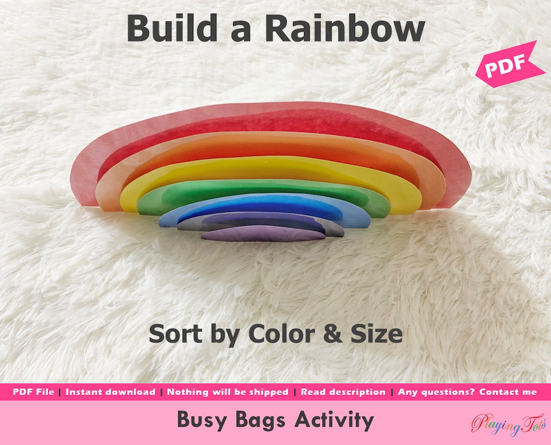 Make a Rainbow Printable Fun Busy Bags Activity Sort by