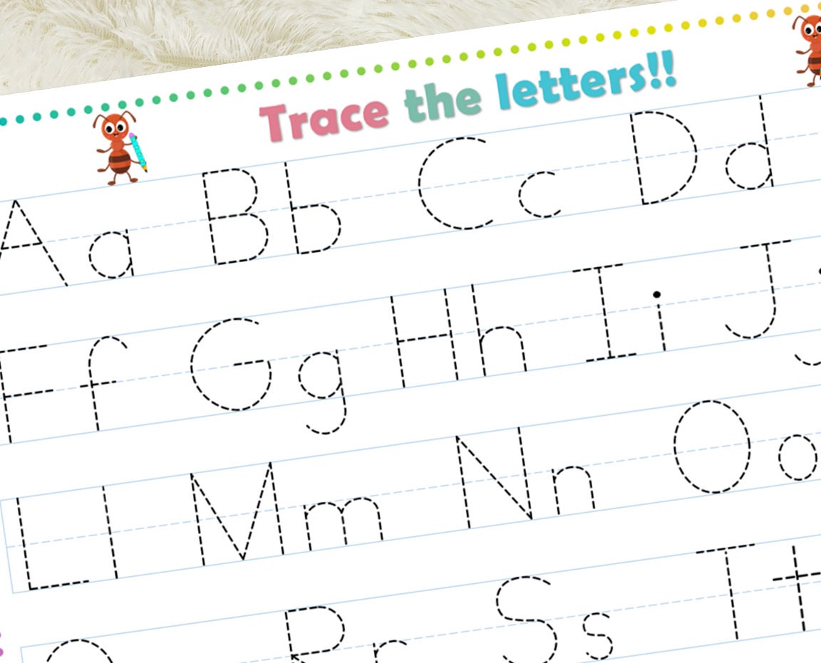 Alphabet Tracing Printable Letters Tracing Worksheets | Etsy