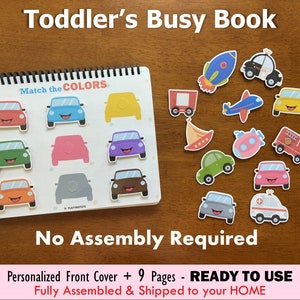 Toddler Busy Book, Fully Assembled, Learning Binder, Quiet Book, Homeschool Binder, Activity Book, Vehicles Busy Book, Preschool Busy book