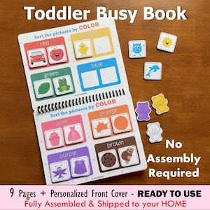 toddler busy book, 2 years old,3 years old, preschool activities, quiet time learning, travel activity book