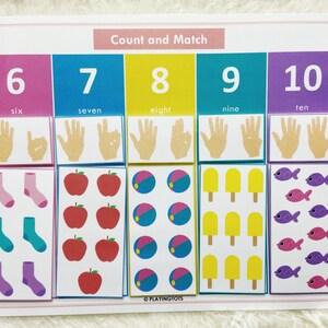 Counting Activity Printable Preschool Math Number Matching | Etsy