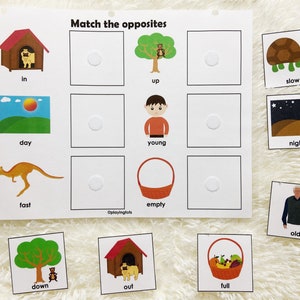 Opposites Matching Activity Printable for Toddlers and Preschoolers ...