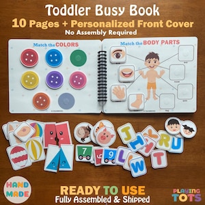 Toddler Busy Book, Fully Assembled, First Learning Binder, Fun Quiet Book, Homeschool Binder, Toddler Activity Book, Toddler Worksheet
