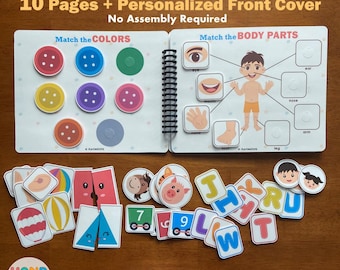 Toddler Busy Book, Fully Assembled, First Learning Binder, Fun Quiet Book, Homeschool Binder, Toddler Activity Book, Toddler Worksheet