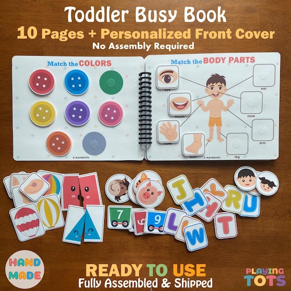 Toddler Busy Book, Fully Assembled, First Learning Binder, Fun Quiet Book, Homeschool Binder, Toddler Activity Book, Toddler Worksheet