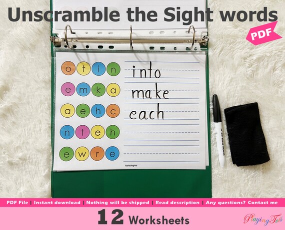 unscramble the sight words activities printable sight words etsy singapore