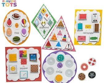 Shapes Pictures Sorting Activity Printable, Sort by Shape, Shapes Matching game, Busy Bags Activity, Toddlers and Preschoolers