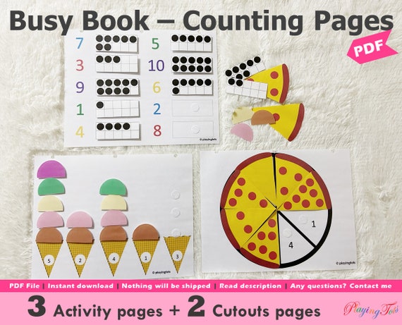 Counting Activity Pages Printable Learn to Count Preschool | Etsy