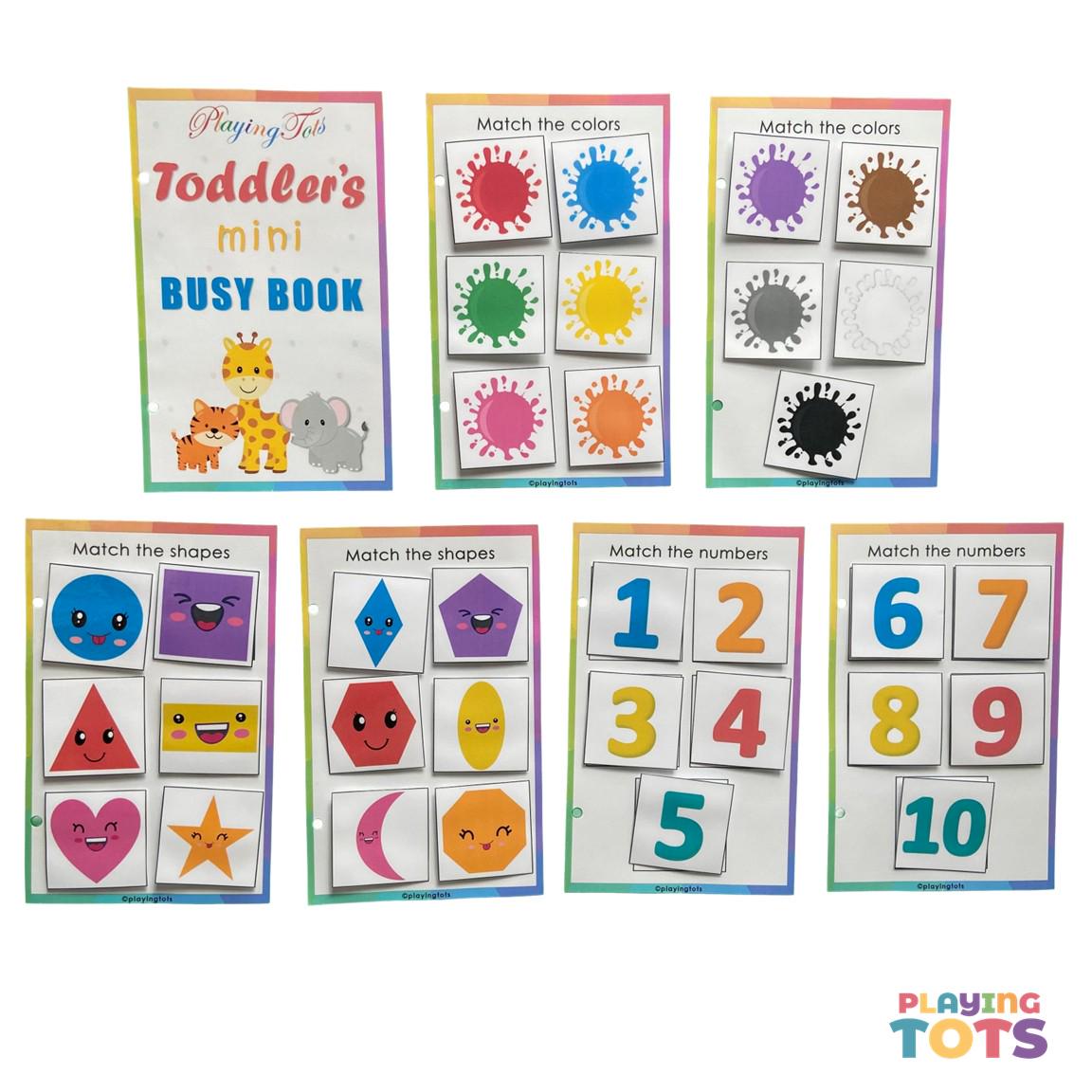 Toddler Mini Busy Book Printable, Travel Size Activity Book, Quiet Book ...