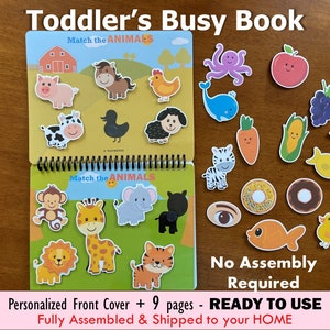 Toddler Busy Book, Fully Assembled, First Learning Binder, Fun Quiet Book, Homeschool Binder, Toddler Activity Book, Toddler Worksheet, VOL1