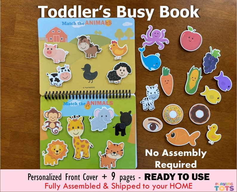 Toddler Busy Book, Fully Assembled, First Learning Binder, Fun Quiet Book, Homeschool Binder, Toddler Activity Book, Toddler Worksheet, VOL1 image 1