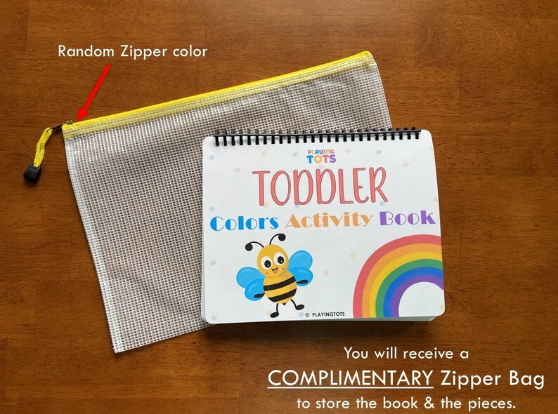 Toddler Busy Book, Fully Assembled, Learning Binder, Colors Busy Book, Quiet Book, Homeschool Binder, Preschool Activity, Toddler Worksheet image 8