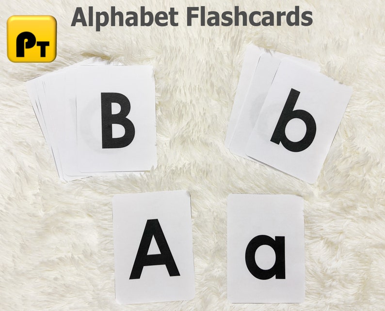 alphabet flash cards printable uppercase and lowercase etsy