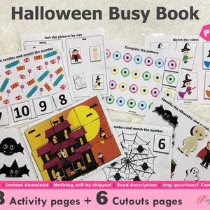 Halloween Busy Book Activity Printable for Toddlers