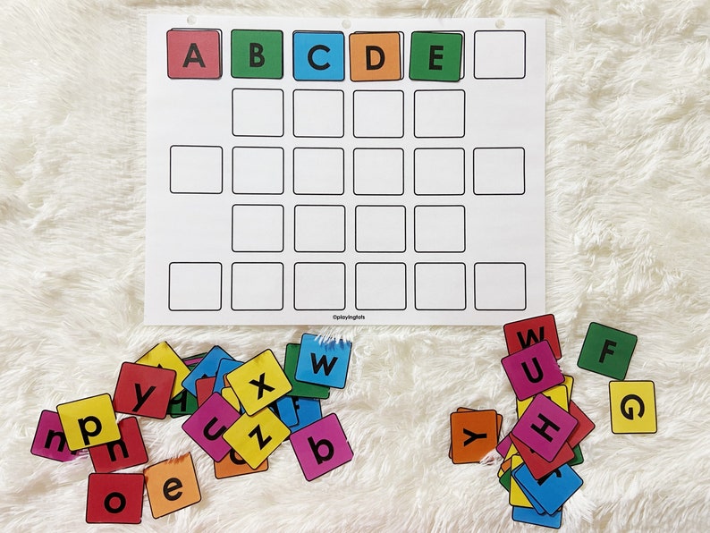 Alphabet and Numbers Match Printable Letters and Numbers | Etsy