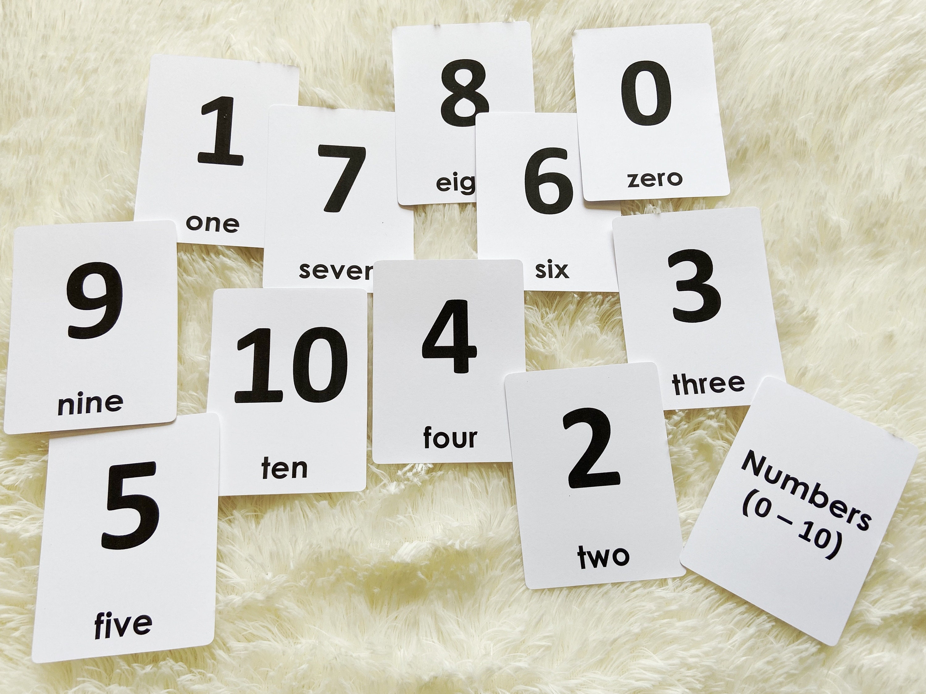 Number Flashcards Printable Numbers 0 to 10 Cards Montessori - Etsy